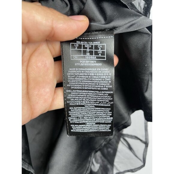 GUESS Strapless Fit n Flair Jacquard Mesh Foliage Print Black Mini Dress Size 2 - Picture 2 of 8